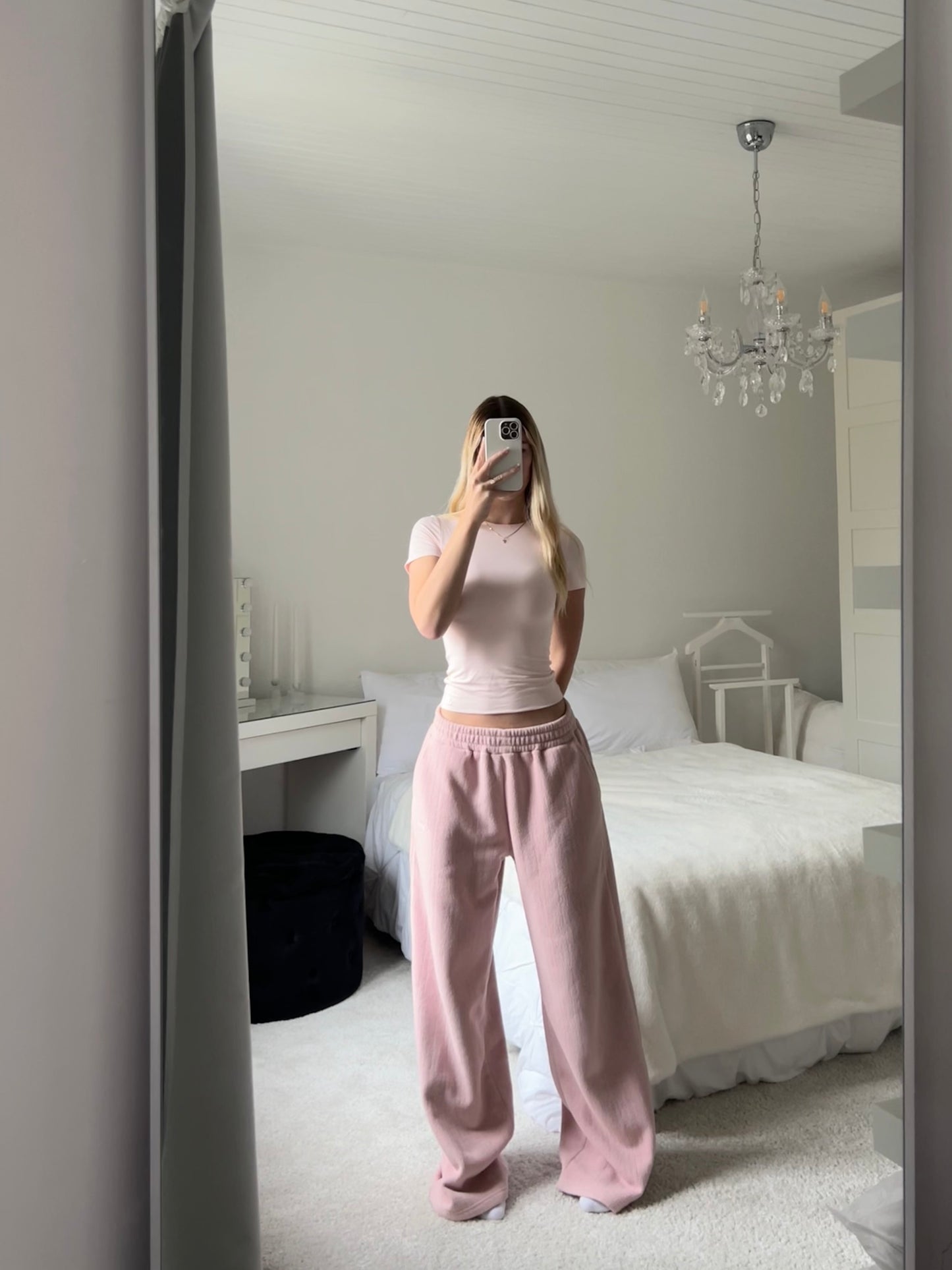 Fleece Pyjama Pants in Winter Blush