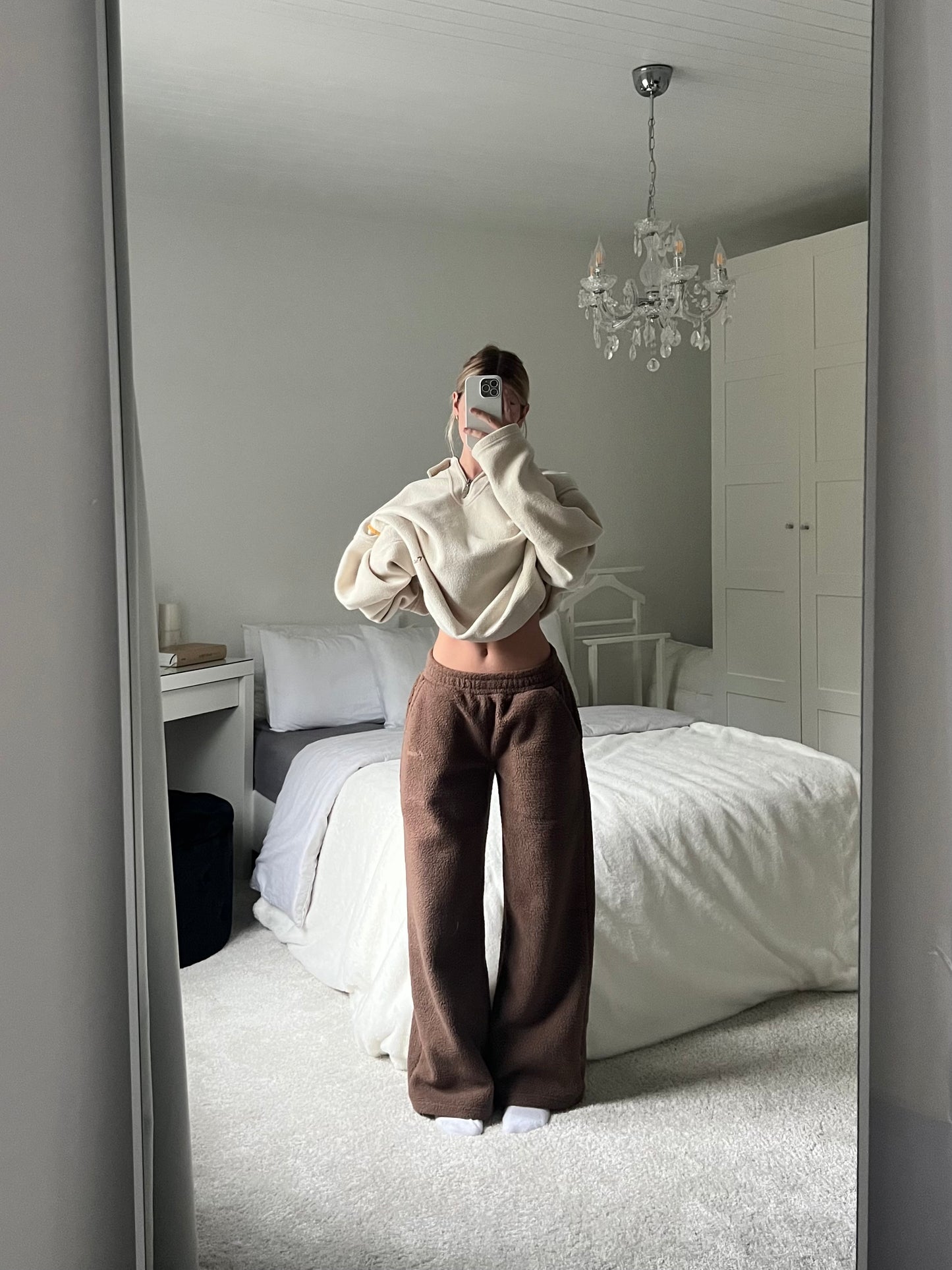 Teddy Fleece Pants in Cottage Brown