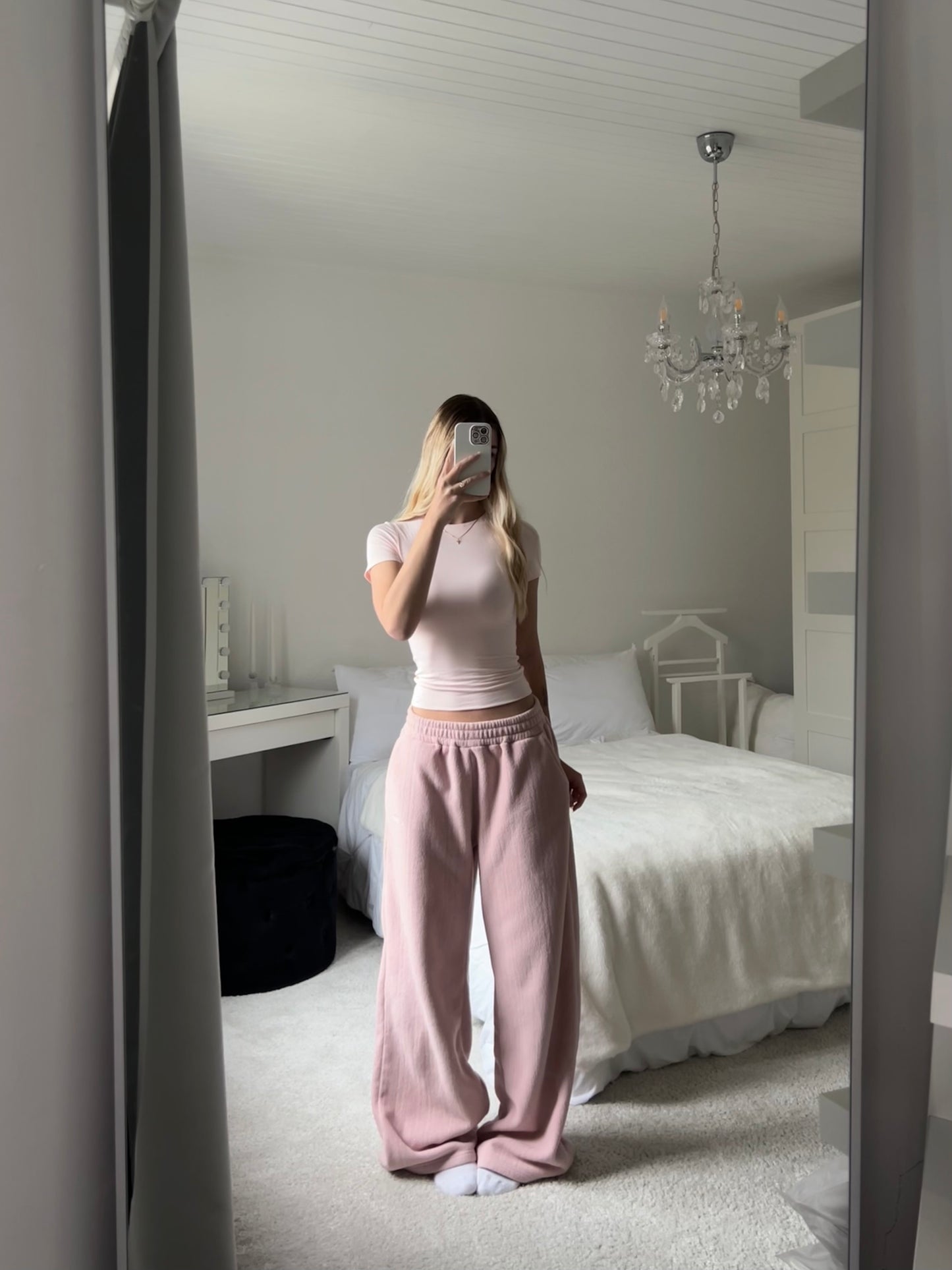 Fleece Pyjama Pants in Winter Blush