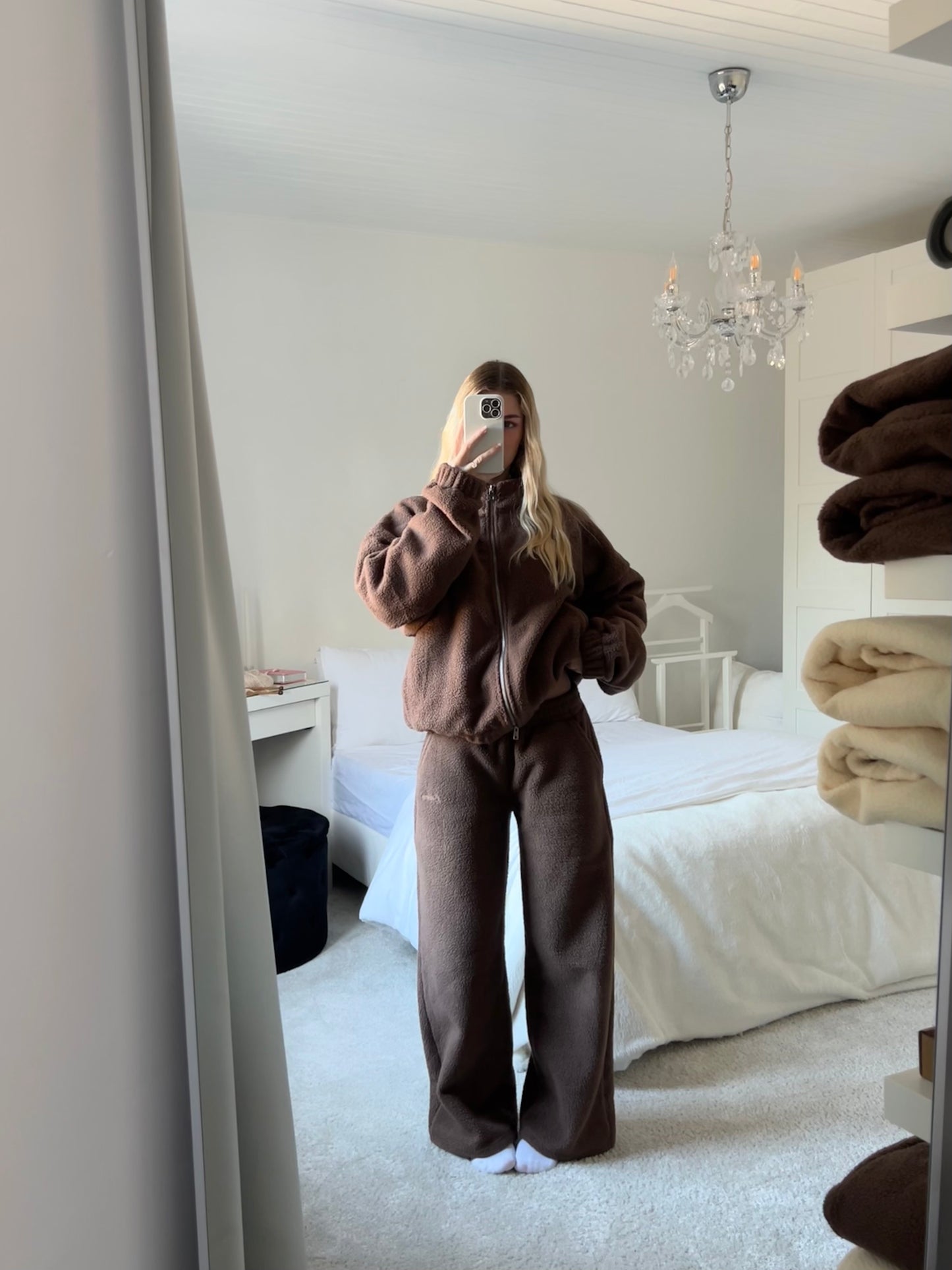 Teddy Fleece Jacket in Cottage Brown